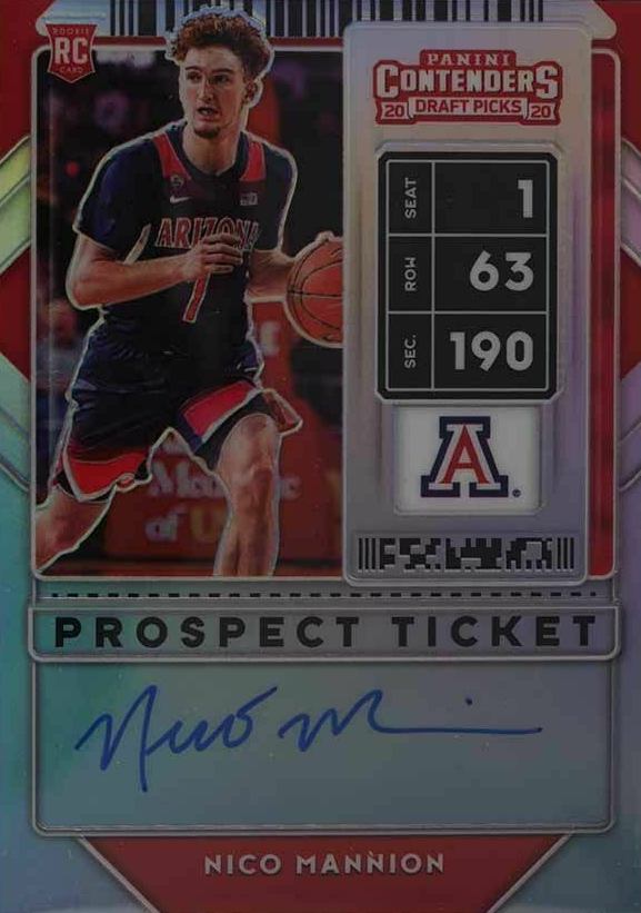 2020 Panini Contenders Draft Picks Nico Mannion #59 Basketball Card