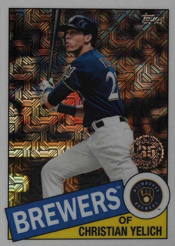 2020 Topps Silver Pack 1985 Chrome Promo Christian Yelich #21 Baseball Card