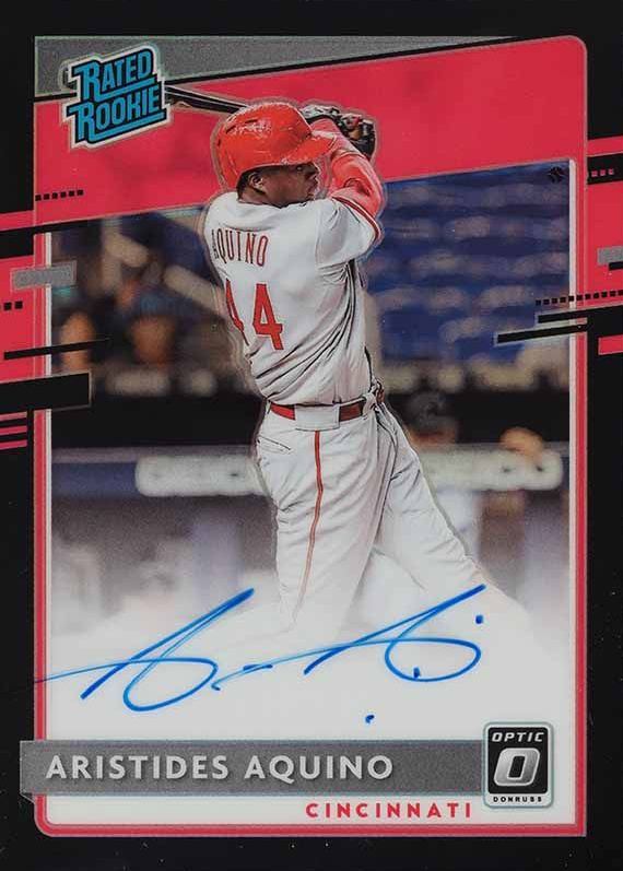 2020 Panini Donruss Optic Rated Rookies Signatures Aristides Aquino #RRSAA Baseball Card