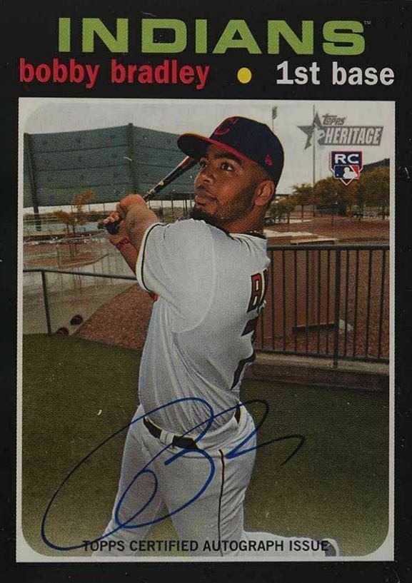 2020 Topps Heritage Real One Autograph Bobby Bradley #BBR Baseball Card