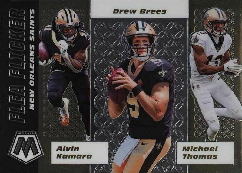 2020 Panini Mosaic Flea Flicker Alvin Kamara/Drew Brees/Michael Thomas #FF12 Football Card