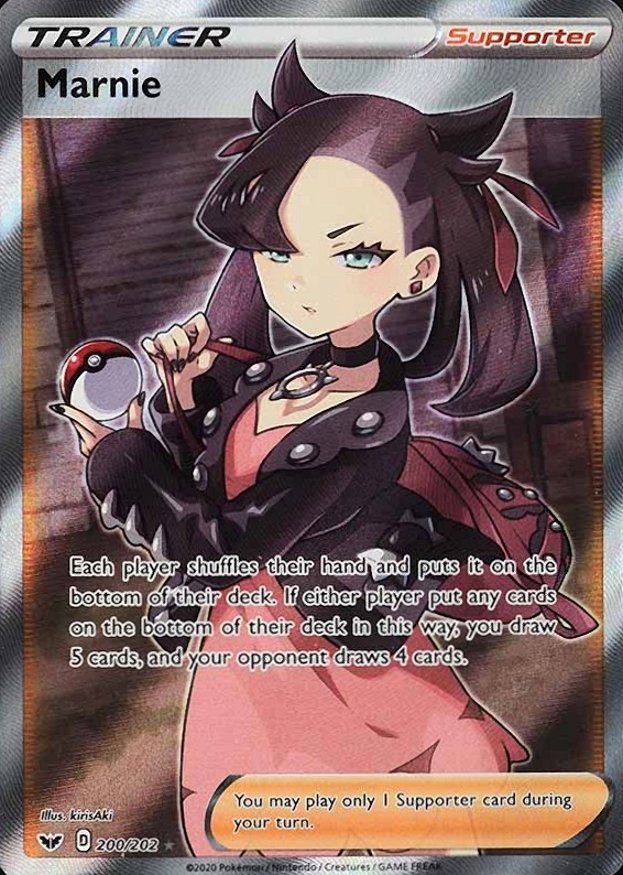 2020 Pokemon Sword & Shield Full Art/Marnie #200 TCG Card