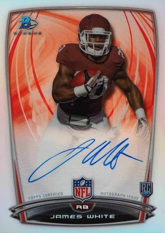 2014 Bowman Chrome Rookie Autograph James White #66 Football Card