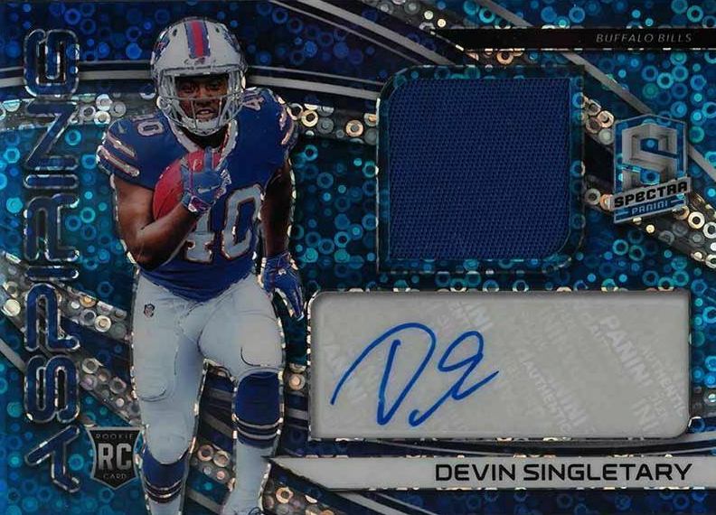 2019 Panini Spectra Aspiring Patch Autographs Devin Singletary #APA15 Football Card