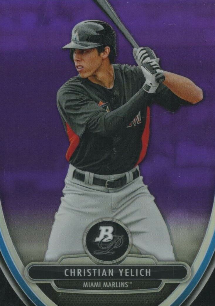 2013 Bowman Platinum Chrome Prospects Christian Yelich #12 Baseball Card