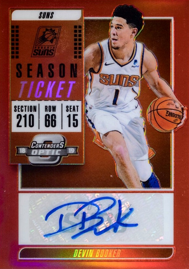 2018 Panini Contenders Optic Veteran Season Ticket Autographs Devin Booker #DBK Basketball Card