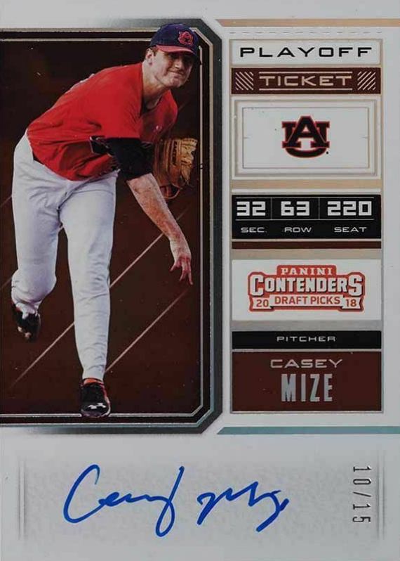 2018 Panini Contenders Draft Picks Draft Ticket Autograph Casey Mize #3 Baseball Card