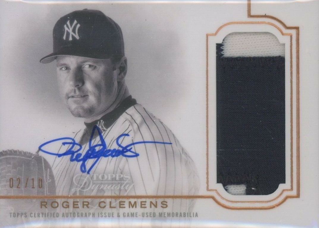 2020 Topps Dynasty Autographed Patch Roger Clemens #RC3 Baseball Card
