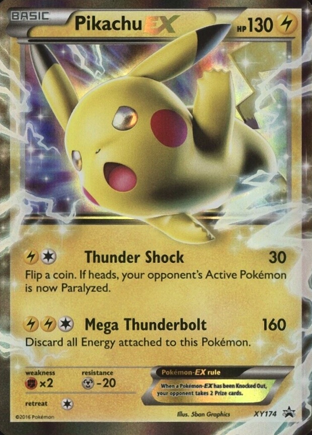 2016 Pokemon XY Black Star Promo Pikachu EX #XY174 TCG Card