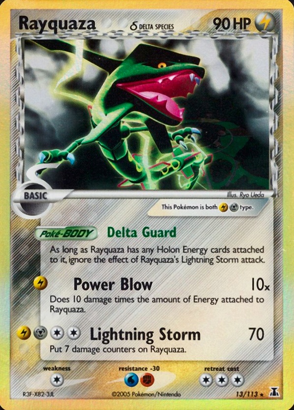 2005 Pokemon EX Delta Species Rayquaza-Holo #13 TCG Card