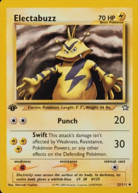 2000 Pokemon Neo Genesis 1st Edition Electabuzz #33 TCG Card