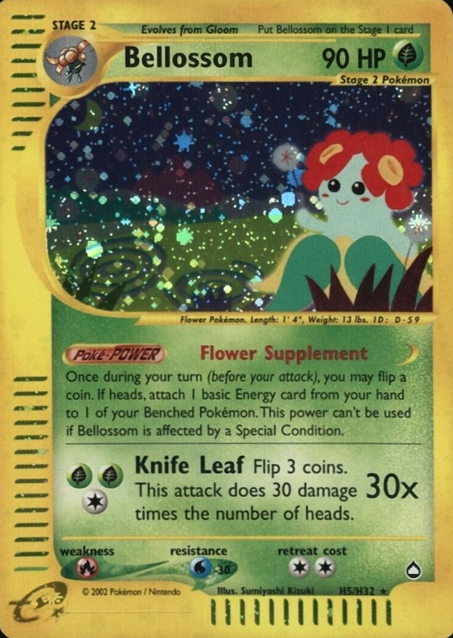 2003 Pokemon Aquapolis Bellossom-Holo #H5 TCG Card