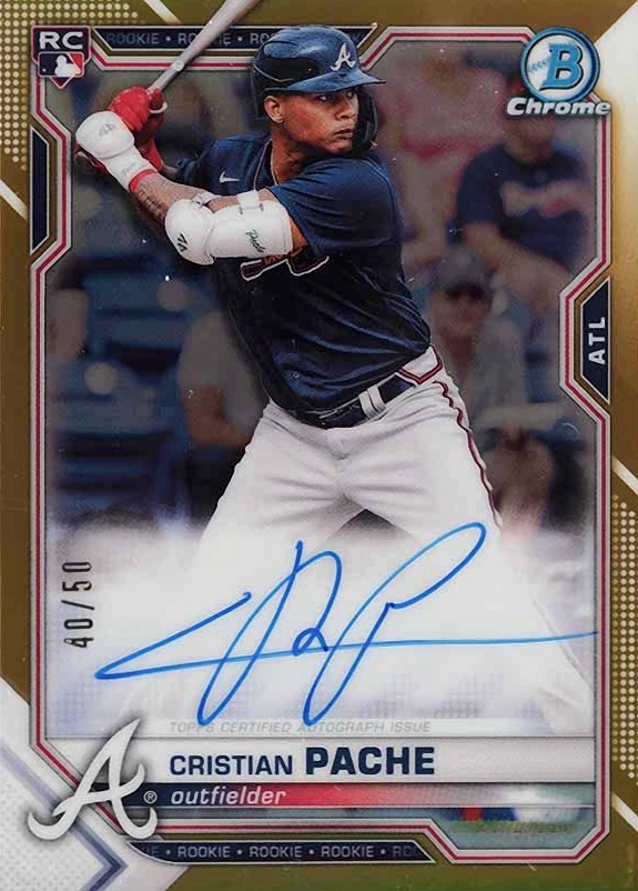 2021 Bowman Chrome Rookie Autographs Cristian Pache #CRACP Baseball Card