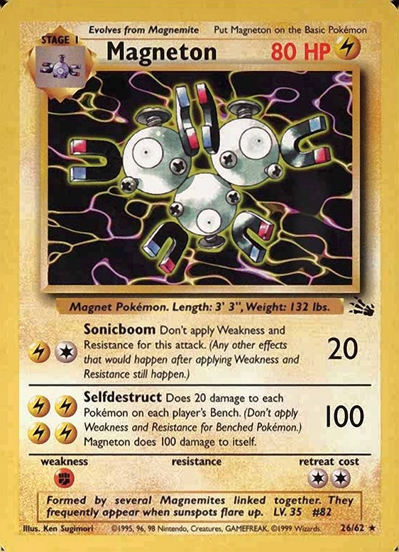 1999 Pokemon Fossil Magneton #26 TCG Card