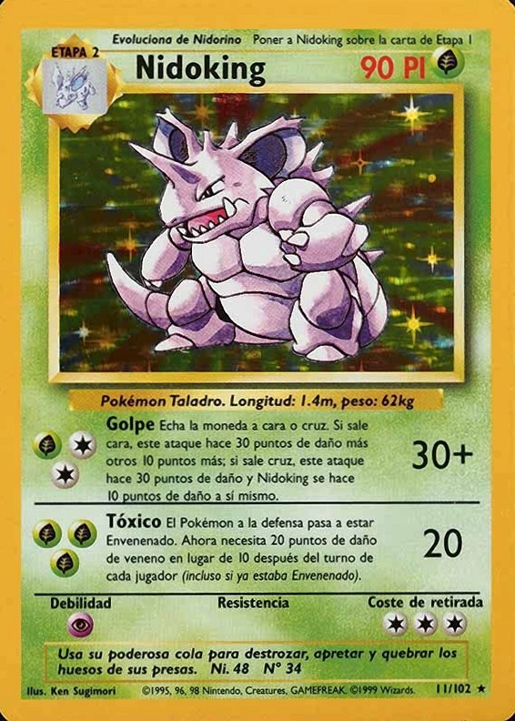 1999 Pokemon Spanish Nidoking-Holo #11 TCG Card