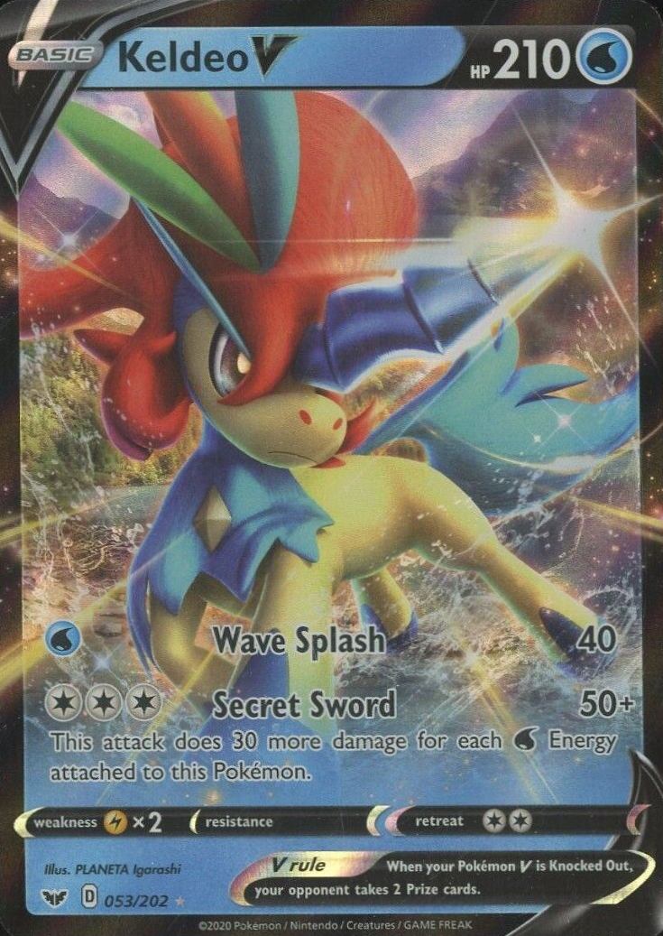 2020 Pokemon Sword & Shield Keldeo V #053 TCG Card