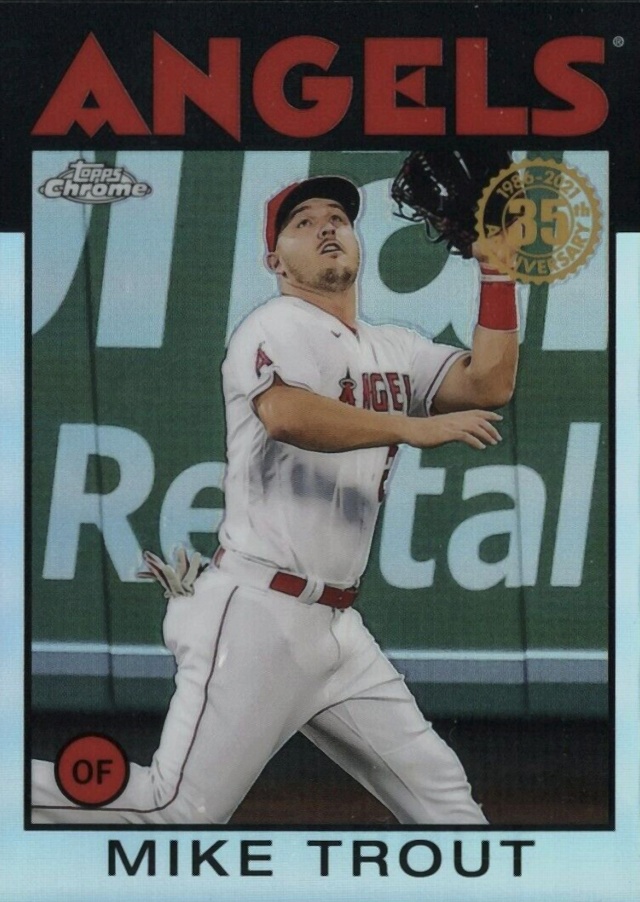 2021 Topps Chrome 1986 Topps Baseball Mike Trout #86BC2 Baseball Card