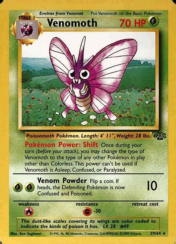 1999 Pokemon Jungle Venomoth #29 TCG Card