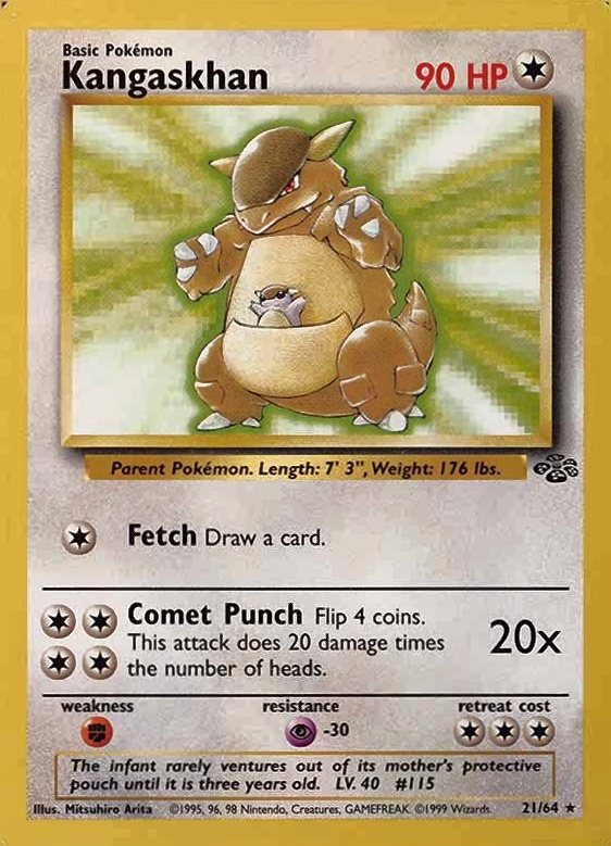 1999 Pokemon Jungle Kangaskhan #21 TCG Card