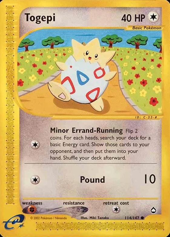 2003 Pokemon Aquapolis Togepi #114 TCG Card