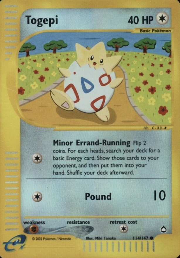 2003 Pokemon Aquapolis Togepi #114 TCG Card