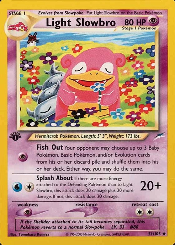 2002 Pokemon Neo Destiny  Light Slowbro #51 TCG Card