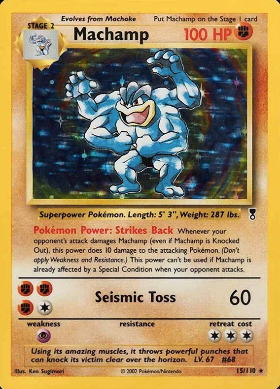 2002 Pokemon Legendary Collection  Machamp-Holo #15 TCG Card