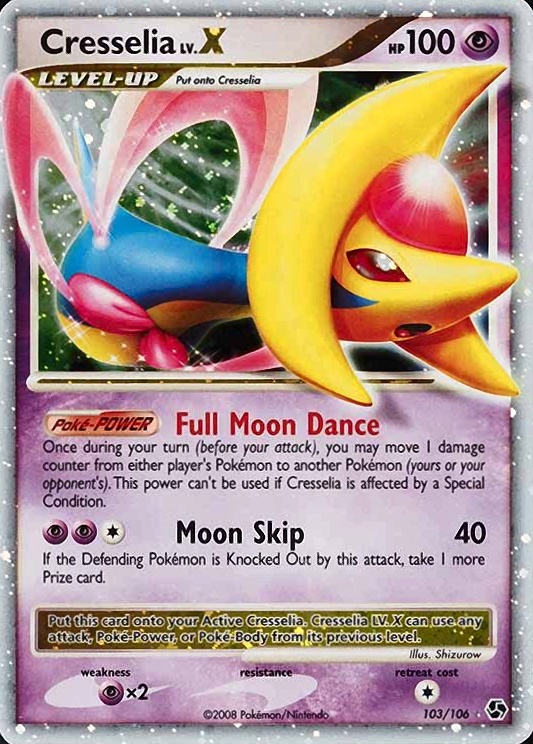 2008 Pokemon Diamond & Pearl Great Encounters Cresselia LV.X-Holo #103 TCG Card