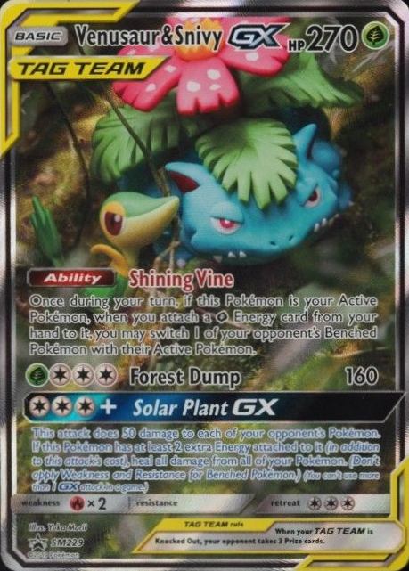 2019 Pokemon SM Black Star Promo Full Art/Venusaur & Snivy GX #SM229 TCG Card