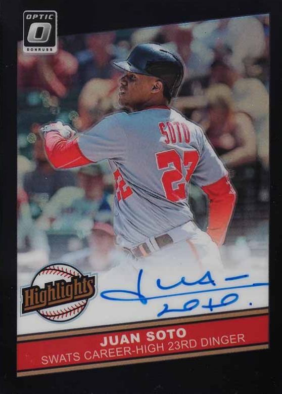 2020 Panini Donruss Optic Highlights Signatures Juan Soto #HSJS Baseball Card