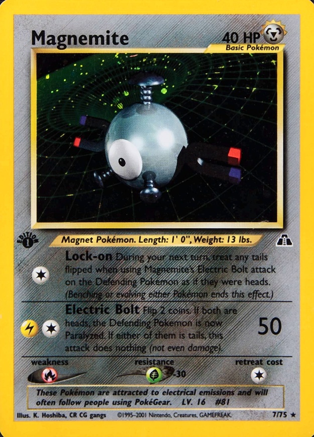 2001 Pokemon Neo Discovery Magnemite-Holo #7 TCG Card