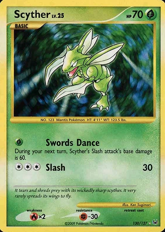 2009 Pokemon Platinum Scyther-Holo #130 TCG Card