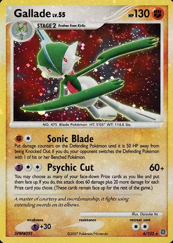 2007 Pokemon Diamond & Pearl Secret Wonders Gallade-Holo #6 TCG Card