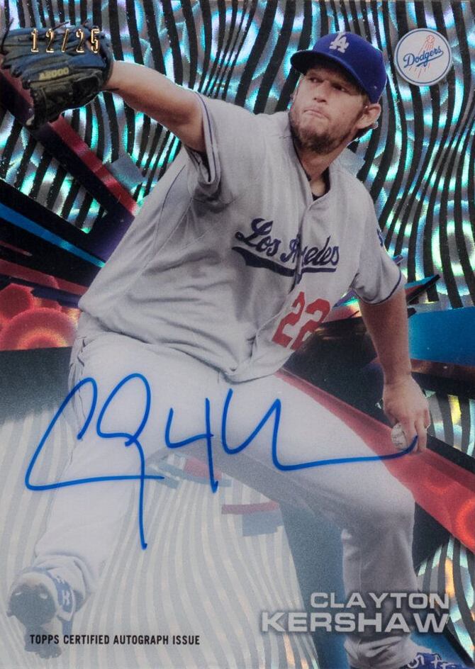 2015 Topps High Tek Autographs Clayton Kershaw #HTCKW Baseball Card