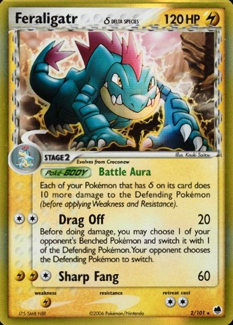 2006 Pokemon EX Dragon Frontiers Feraligatr-Holo #2 TCG Card