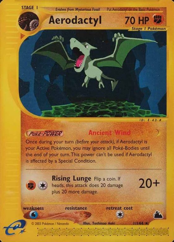 2003 Pokemon Skyridge Aerodactyl #1 TCG Card