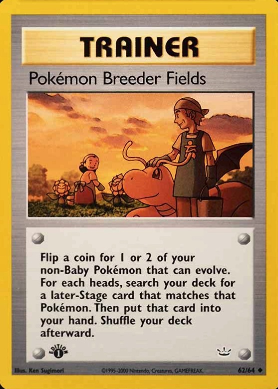 2001 Pokemon Neo Revelation 1st Edition Pokemon Breeder Fields #62 TCG Card