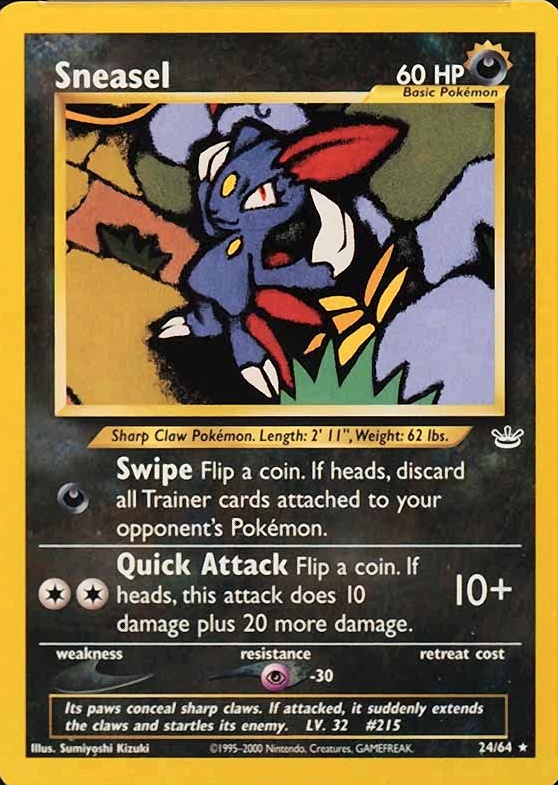 2001 Pokemon Neo Revelation Sneasel #24 TCG Card