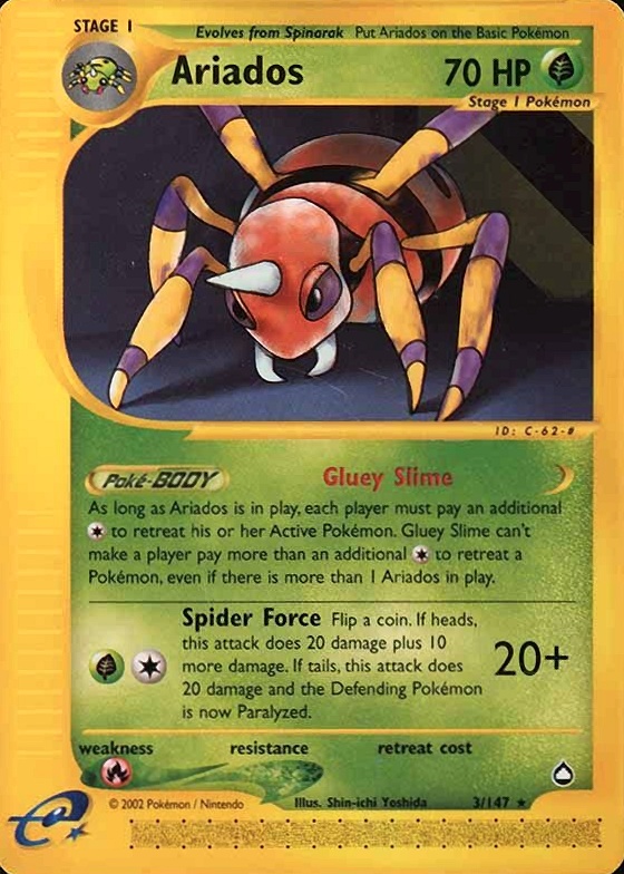 2003 Pokemon Aquapolis Ariados #3 TCG Card