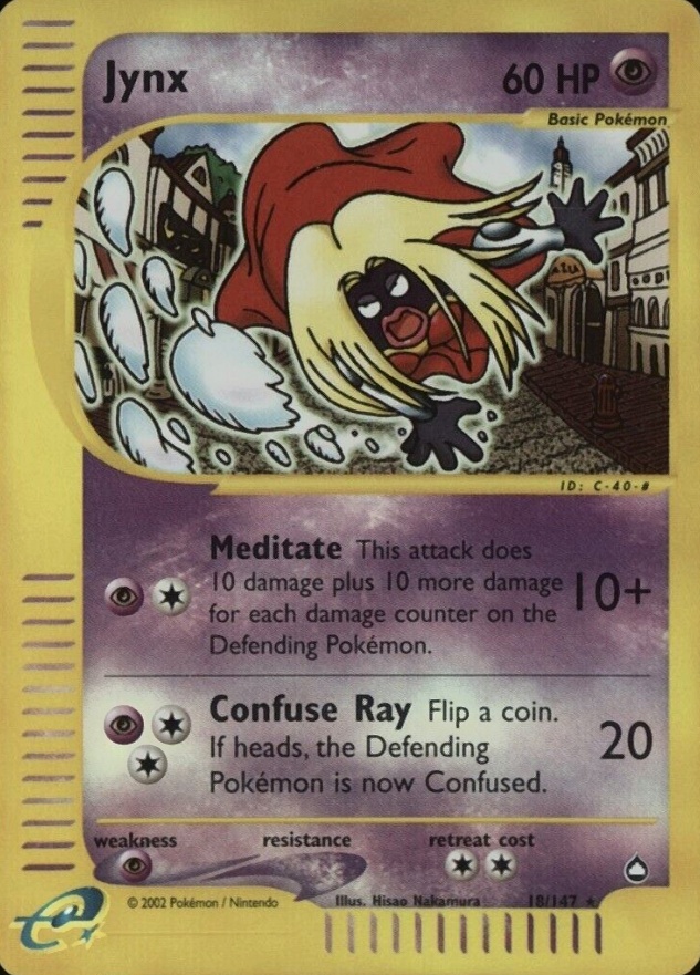 2003 Pokemon Aquapolis Jynx-Reverse Foil #18 TCG Card