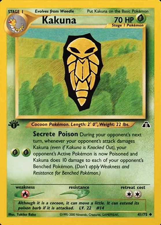 2001 Pokemon Neo Discovery Kakuna #41 TCG Card