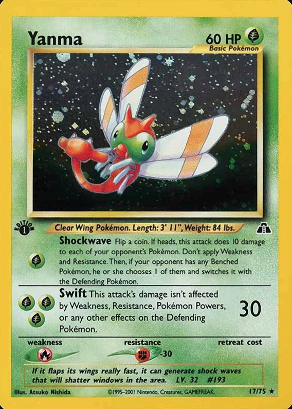 2001 Pokemon Neo Discovery Yanma-Holo #17 TCG Card