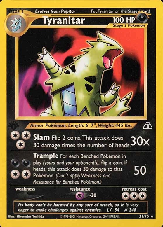 2001 Pokemon Neo Discovery Tyranitar #31 TCG Card