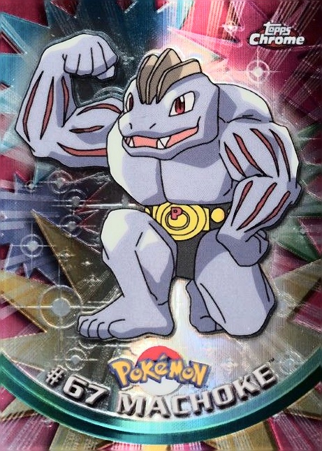 2000 Topps Chrome Pokemon T.V. Machoke #67 TCG Card