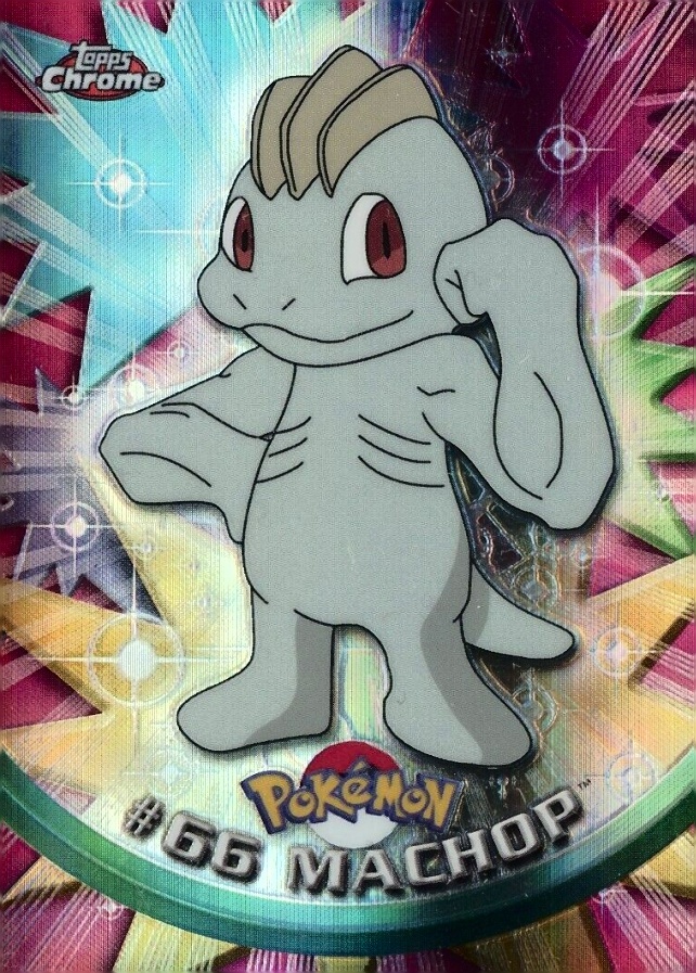 2000 Topps Chrome Pokemon T.V. Machop #66 TCG Card