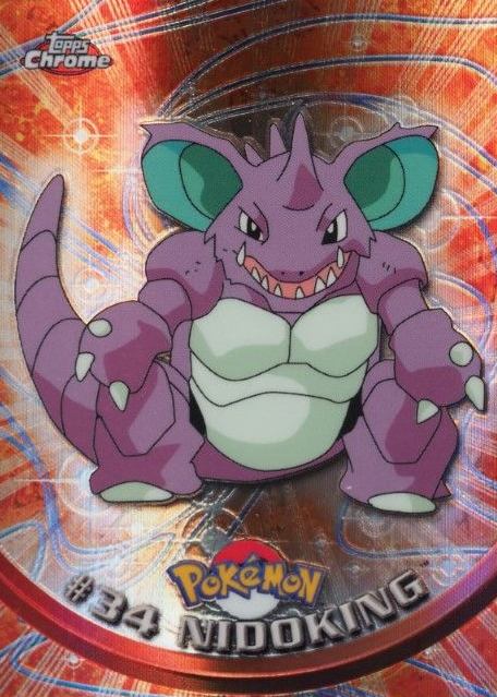 2000 Topps Chrome Pokemon T.V. Nidoking #34 TCG Card