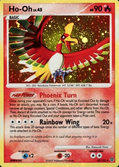 2007 Pokemon Diamond & Pearl Secret Wonders HO-Oh-Holo #10 TCG Card