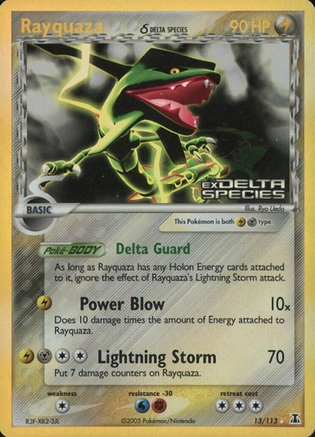 2005 Pokemon EX Delta Species Rayquaza-Reverse Foil #13 TCG Card