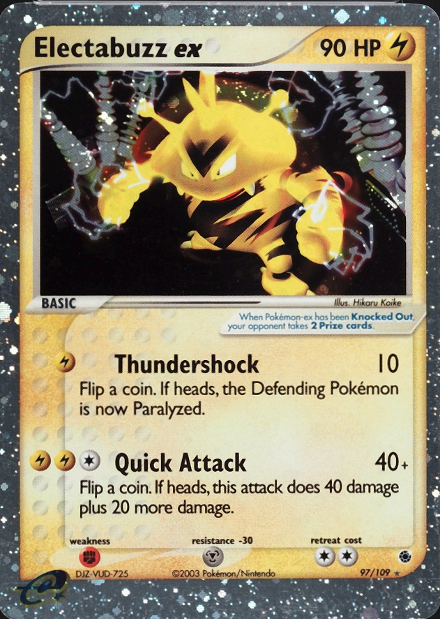 2003 Pokemon EX Ruby & Sapphire Electabuzz EX-Holo #97 TCG Card