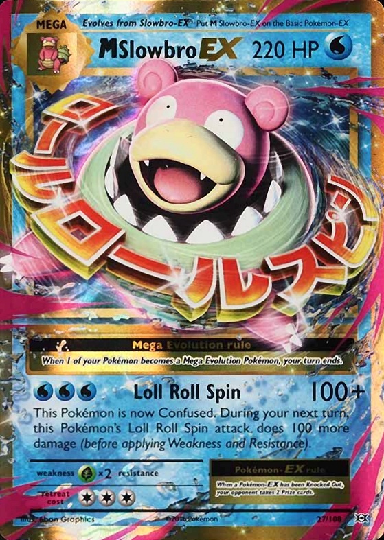 2016 Pokemon XY Evolutions M Slowbro EX #27 TCG Card